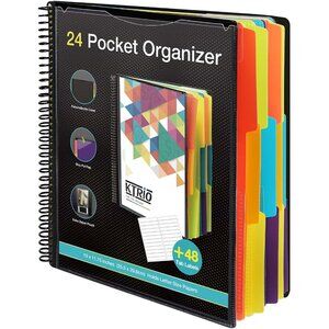 Versatile Letter Size 24 Pocket Project Organizer with Dividers & Storage Pouch